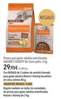 El Corte Inglés Valor - pienso para gatos adultos esterilizados no grain pollo oferta