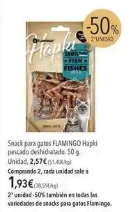 El Corte Inglés Flamingo - snack para gatos pescado deshidratado oferta