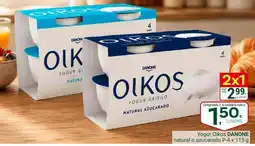 Supermercados Dani Oikos - yogur olio/dandon natural o azucarado oferta