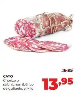 Alimerka Viuda de cayo - chorizo o salchichon iberico de guijuelo oferta