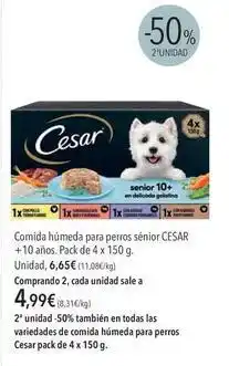 El Corte Inglés Cesar - comida húmeda para perros sénior oferta