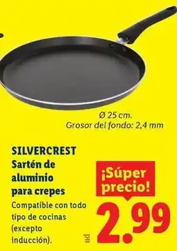 Ocine Silvercrest - sarten de aluminio para crepes oferta