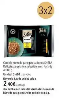 El Corte Inglés Sheba - comida húmeda para gatos adultos delicaté selección aves oferta