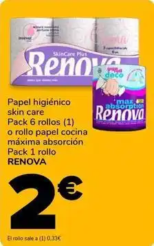 Supeco Renova - papel higiénico skin care oferta