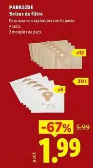 Ocine Parkside - bolsas de filtro oferta
