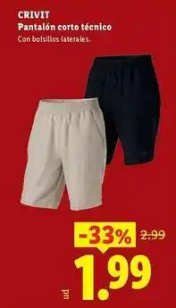 Ocine Crivit - pantalon corto técnico oferta