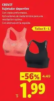 Ocine Crivit - sujetador deportivo oferta