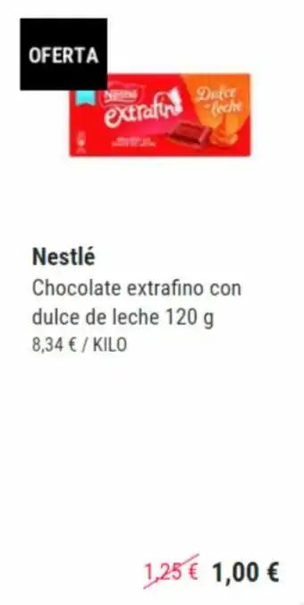 BM Supermercados Nestlé Chocolate extrafino con dulce de leche 120g oferta