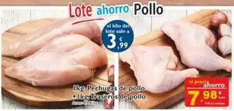 Cash Ecofamilia 1kg. Pechugas de pollo + 1kg. Traseros de pollo oferta