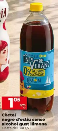 Dia Còctel negre d'estiu sense alcohol gust llimona Fiesta del Dia oferta