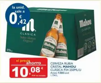 Cash Ecofamilia Mahou Cerveza Rubia Cristal Clásica P24 250ml/u oferta