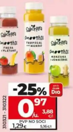 Dia Smoothie tropical amb mango / de poma i gingebre Dia Saborfera oferta