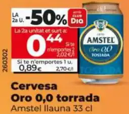 Dia Cervesa Oro 0,0 torrada Amstel llauna oferta