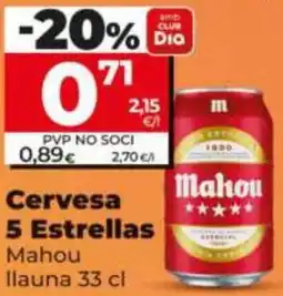 Dia Cervesa 5 Estrellas Mahou llauna oferta