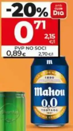 Dia Cervesa 0,0 torrada Mahou llauna oferta