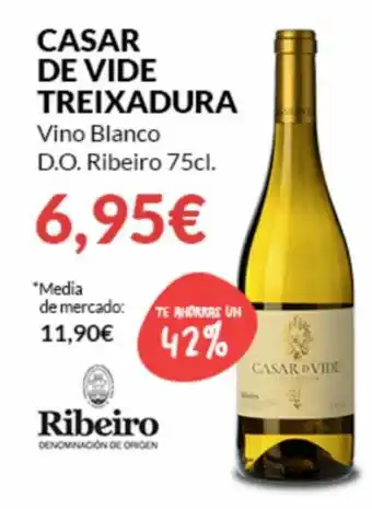 PrimaPrix Casar De Vide Treixadura Vino Blanco D.O. Ribeiro 75cl oferta