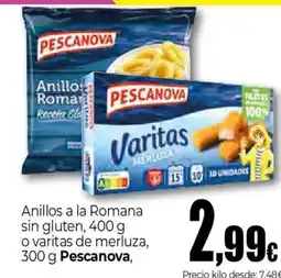 Unide Market PESCANOVA Anillos a la Romana sin gluten, o varitas de merluza oferta