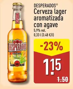 ALDI DESPERADOS Cerveza lager aromatizada con agave oferta