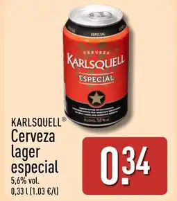 ALDI KARLSQUELL Cerveza lager especial oferta