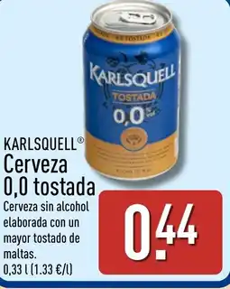 ALDI KARLSQUELL Cerveza 0,0 tostada oferta
