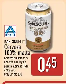 ALDI KARLSQUELL Cerveza Cerveza 100% malta oferta
