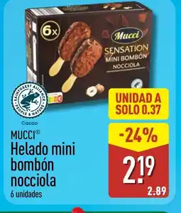 ALDI MUCCI Helado mini bombón nocciola oferta