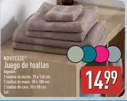 ALDI NOVITESSE Juego de toallas oferta