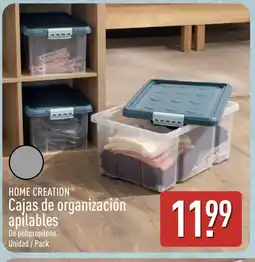 ALDI HOME CREATION Cajas de organización apilables oferta