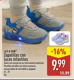 ALDI LILY & DAN Zapatillas con luces infantiles oferta