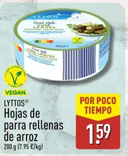 ALDI LYTTOS Hojas de parra rellenas de arroz oferta