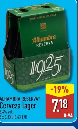 ALDI ALHAMBRA RESERVA Cerveza lager oferta