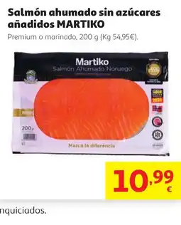 Alcampo MARTIKO Salmón ahumado sin azúcares añadidos oferta