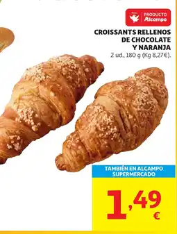 Alcampo Croissants rellenos de chocolate y naranja oferta