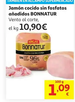 Alcampo BONNATUR Jamón cocido sin fosfatos añadidos oferta