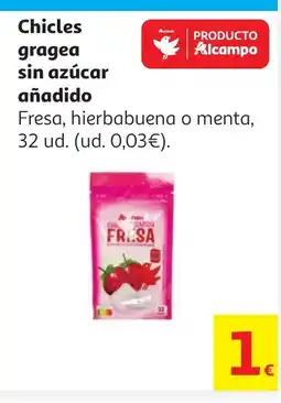 Alcampo Chicles gragea sin azúcar añadido oferta