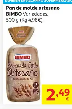 Alcampo BIMBO Pan de molde artesano oferta