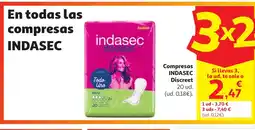Alcampo INDASEC En todas las compresas oferta