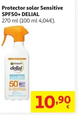 Alcampo DELIAL Protector solar Sensitive SPF50+ oferta