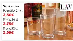 Alcampo Set 4 vasos oferta