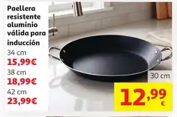 Alcampo Paellera resistente aluminio válida para inducción oferta