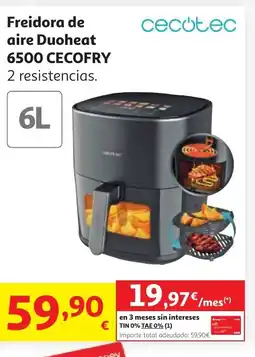 Alcampo CECOTEC Freidora de aire Duoheat 6500 CECOFRY oferta