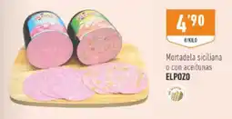 Supermercados Deza ELPOZO Mortadela siciliana o con aceitunas oferta