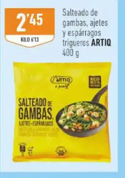 Supermercados Deza ARTIQ Salteado de gambas, ajetes y espárragos trigueros oferta