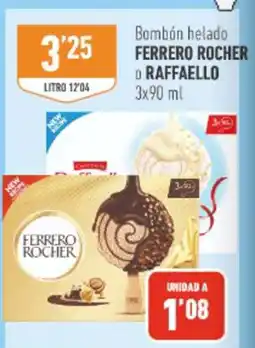 Supermercados Deza FERRERO ROCHER D RAFFAELLO Bombón helado oferta