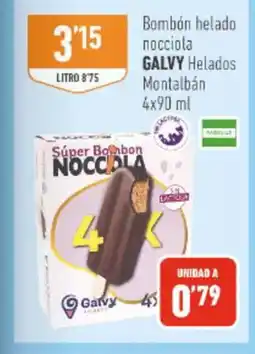 Supermercados Deza GALVY Bombón helado nocciola Helados Montalbán oferta