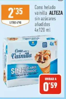 Supermercados Deza ALTEZA Cono helado vainilla sin azúcares añadidos oferta