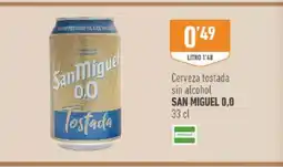 Supermercados Deza SAN MIGUEL 0,0. Cerveza tostada sin alcohol oferta