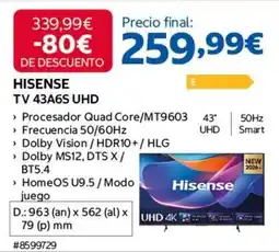 Costco Hisense - tv 43a6s uhd oferta