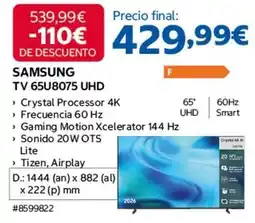 Costco Samsung - tv 65u8075 uhd oferta
