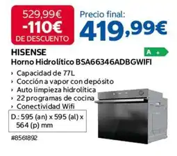 Costco Hisense - horno hidrolítico bsa66346adbgwifi oferta